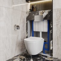 Комплект Унитаз подвесной STWORKI Молде 7551N003-7700 безободковый + Крышка 801-003-019 с микролифтом + Инсталляция + Кнопка Хельсинки 500473 хром матовая
