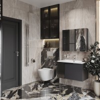 Комплект Унитаз подвесной STWORKI Молде 7551N003-7700 безободковый + Крышка 801-003-019 с микролифтом + Инсталляция + Кнопка Хельсинки 500473 хром матовая