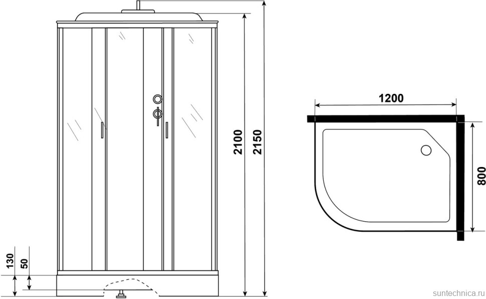 Душевая кабина Niagara Classic NG-3512-14RG 120х80 см, с гидромассажем