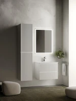 Шкаф пенал для ванной Sancos Snob R 35 см, универсальный, bianco