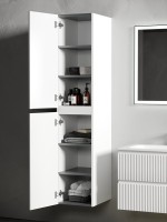 Шкаф пенал для ванной Sancos Snob R 35 см, универсальный, bianco