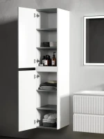 Шкаф пенал для ванной Sancos Snob R 35 см, универсальный, bianco