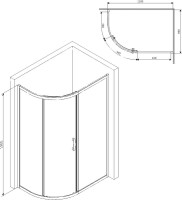 Душевой уголок AM.PM Like W83G-302U120CG 120, тонированное стекло