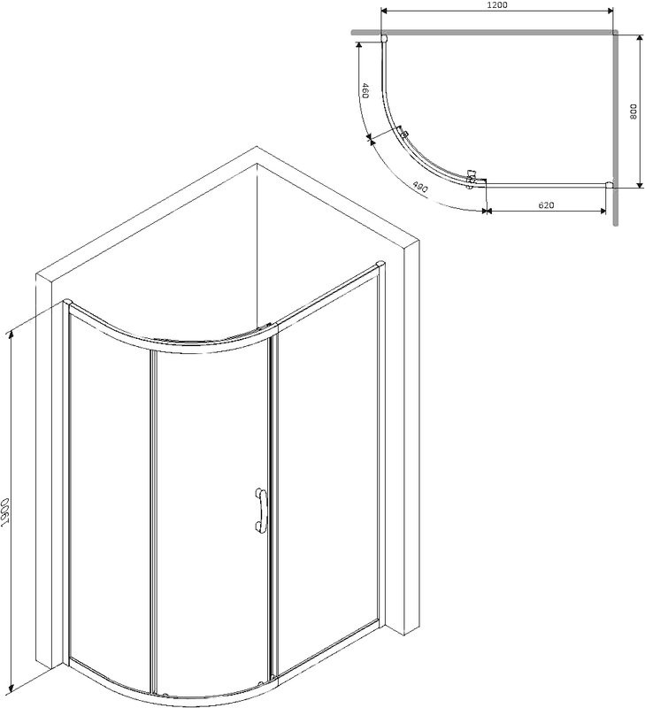 Душевой уголок AM.PM Like W83G-302U120CG 120, тонированное стекло