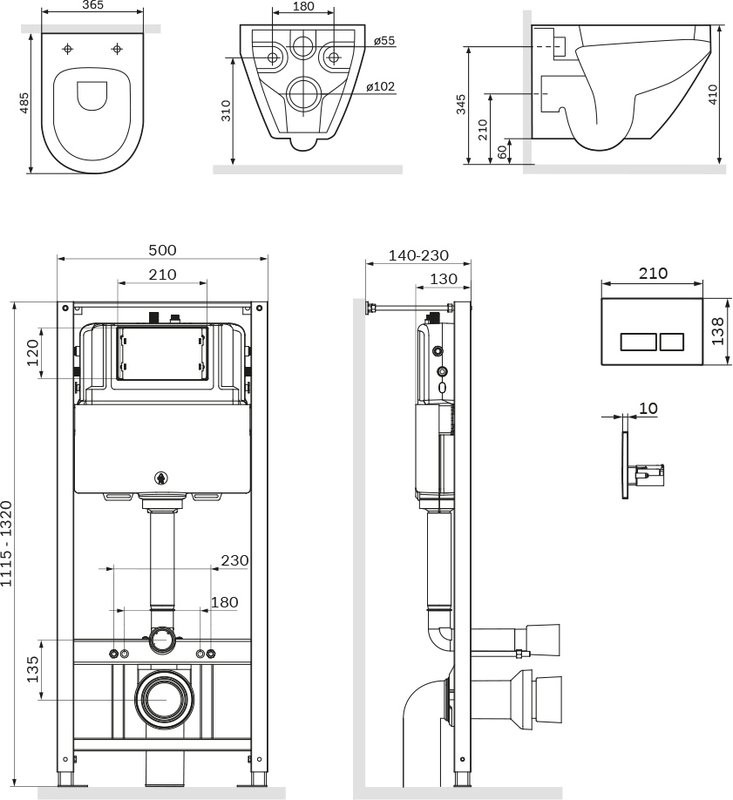 Комплект AM.PM Spirit V2.0 IS49051.701700MB с сиденьем микролиф