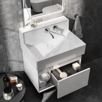 Мебельная раковина KERAMA MARAZZI Logica M 65, cо встроенным смесителем, С ВНУТРЕННЕЙ ЧАСТЬЮ