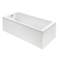 Акриловая ванна Roca Elba 160x75 см, пристенная, белая, с каркасом, со сливом-переливом