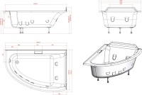 Ванна из искусственного камня Астра-Форм Анастасия R 180x125 см, угловая, правая, встраиваемая, белая, асимметричная, на ножках