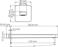 Встраиваемый смеситель для душа и ванны Wasserkraft Neckar A2151.277.279.280.197.281 С ВНУТРЕННЕЙ ЧАСТЬЮ, золото