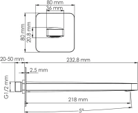 Встраиваемый смеситель для душа и ванны Wasserkraft Neckar A2151.277.279.280.197.281 С ВНУТРЕННЕЙ ЧАСТЬЮ, золото