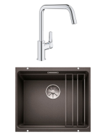 Комплект Мойка Blanco Etagon 500-U антрацит + Смеситель Grohe Eurosmart