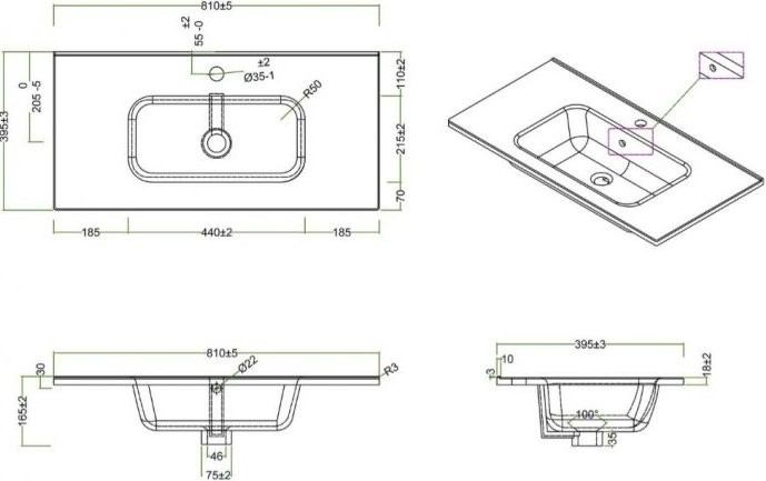Тумба с раковиной BelBagno Etna 39 80 rovere moro