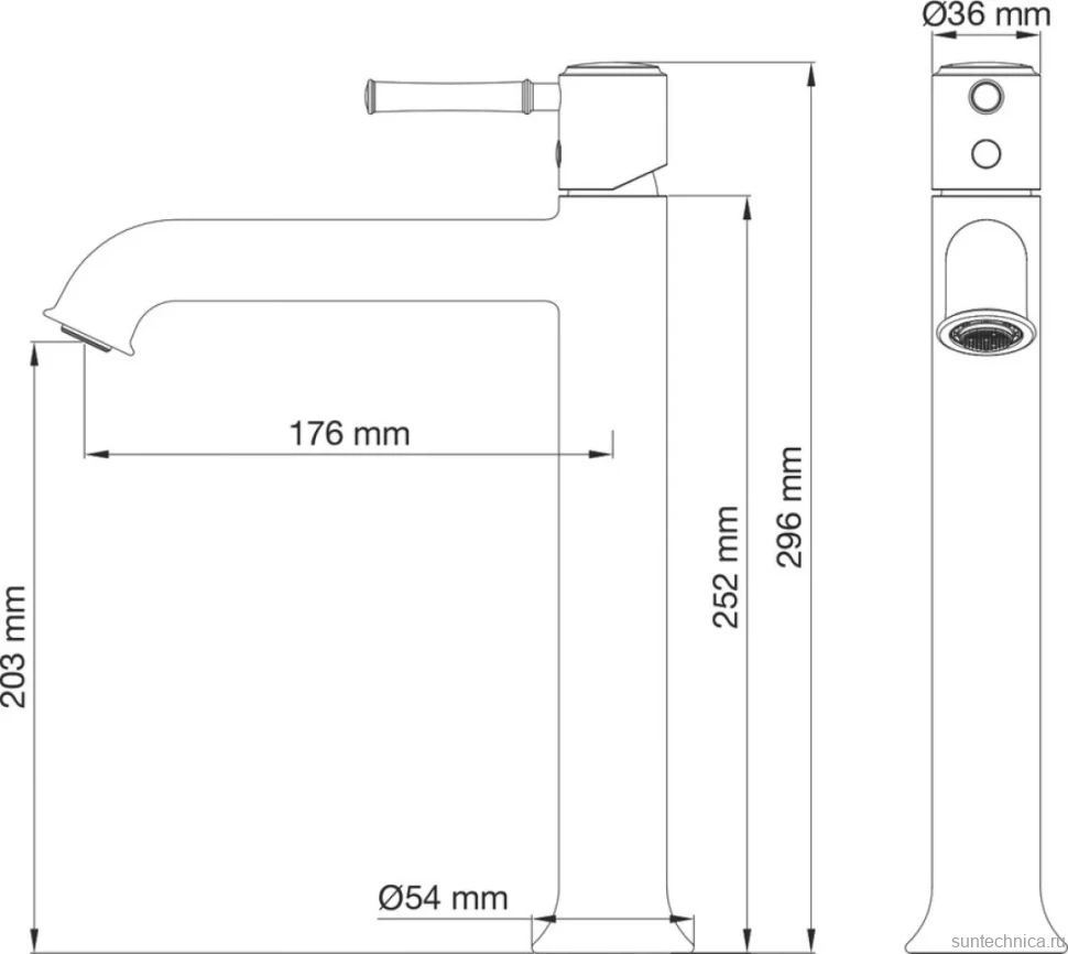 Смеситель для раковины Wonzon & Woghand WW-88019073-MB черный матовый