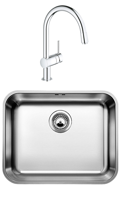 Комплект Мойка Blanco Supra 500-U + Смеситель Grohe Minta 3291800E хром