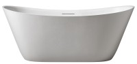 Ванна из искусственного камня AltroBagno Fiorina 090216 170x75 см, отдельностоящая, матовая белая, овальная, на ножках, с донным клапаном