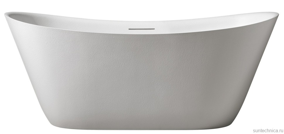 Ванна из искусственного камня AltroBagno Fiorina 090216 170x75 см, отдельностоящая, матовая белая, овальная, на ножках, с донным клапаном