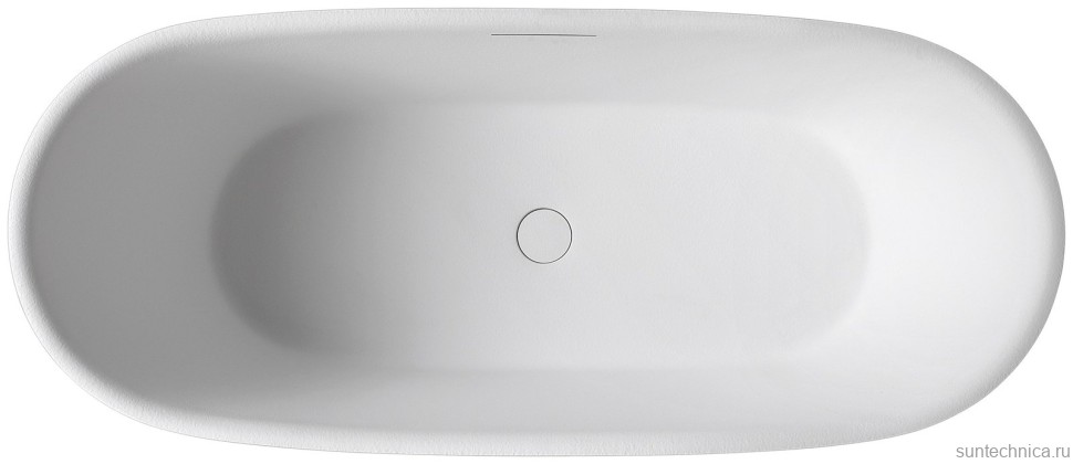 Ванна из искусственного камня AltroBagno Fiorina 090216 170x75 см, отдельностоящая, матовая белая, овальная, на ножках, с донным клапаном