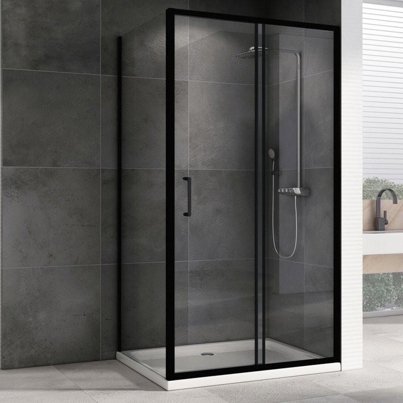 Душевой уголок Abber Schwarzer Diamant AG30130B5-S80B5 130х80, профиль черный, стекло прозрачное