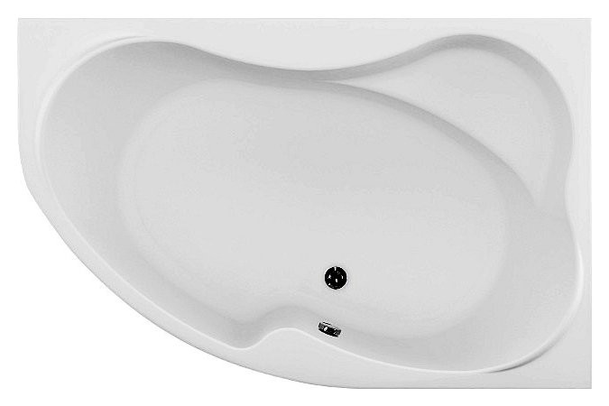 Акриловая ванна Aquanet Capri 00205387 R 170x110 см, угловая, правая, пристенная, белая, асимметричная, с каркасом, с сиденьем