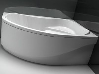 Акриловая ванна Aquanet Capri 00205387 R 170x110 см, угловая, правая, пристенная, белая, асимметричная, с каркасом, с сиденьем