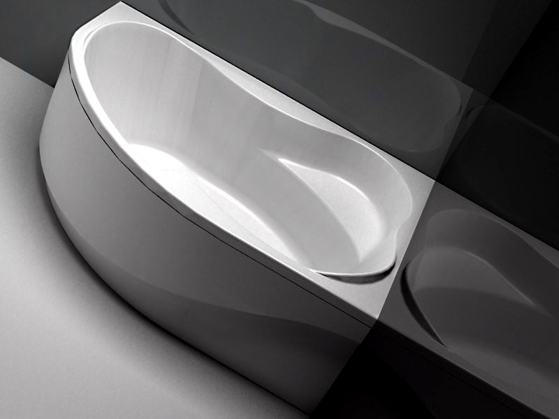 Акриловая ванна Aquanet Capri 00205387 R 170x110 см, угловая, правая, пристенная, белая, асимметричная, с каркасом, с сиденьем