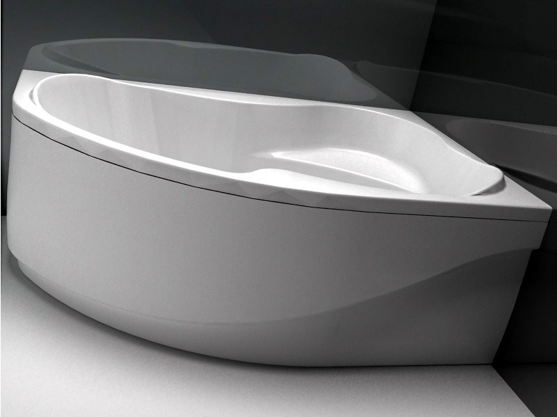 Акриловая ванна Aquanet Capri 00205387 R 170x110 см, угловая, правая, пристенная, белая, асимметричная, с каркасом, с сиденьем