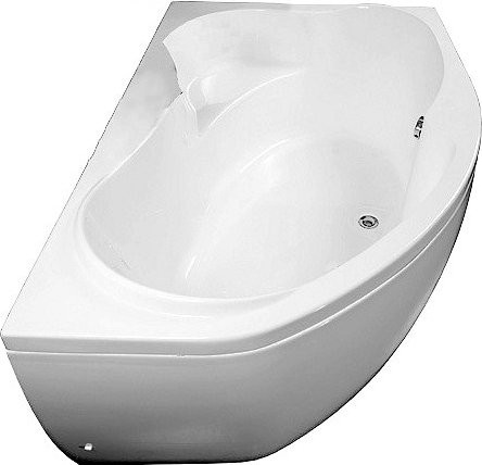 Акриловая ванна Aquanet Capri 00205387 R 170x110 см, угловая, правая, пристенная, белая, асимметричная, с каркасом, с сиденьем