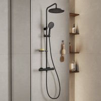 Душевая стойка Milardo Ideal Spa ILSBLTHM89 черный матовый