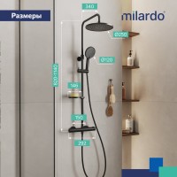 Душевая стойка Milardo Ideal Spa ILSBLTHM89 черный матовый