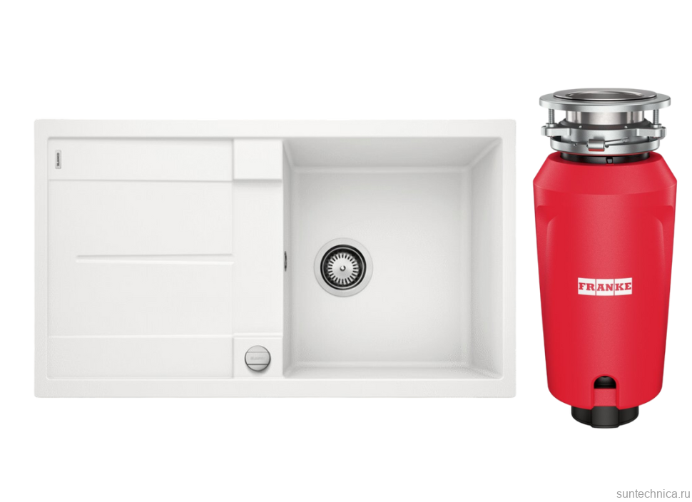 Комплект Мойка Blanco Metra 5S 513037 белая + Измельчитель Franke