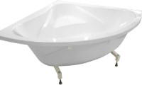 Ванна из искусственного камня Эстет Аврора 140x140 см, угловая, правая, пристенная, четверть круга, на ножках
