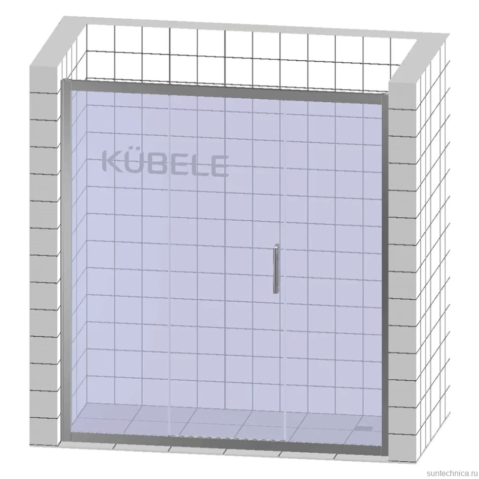 Душевая дверь в нишу Kubele DE019 D3-MAT-CH 160 см, профиль хром