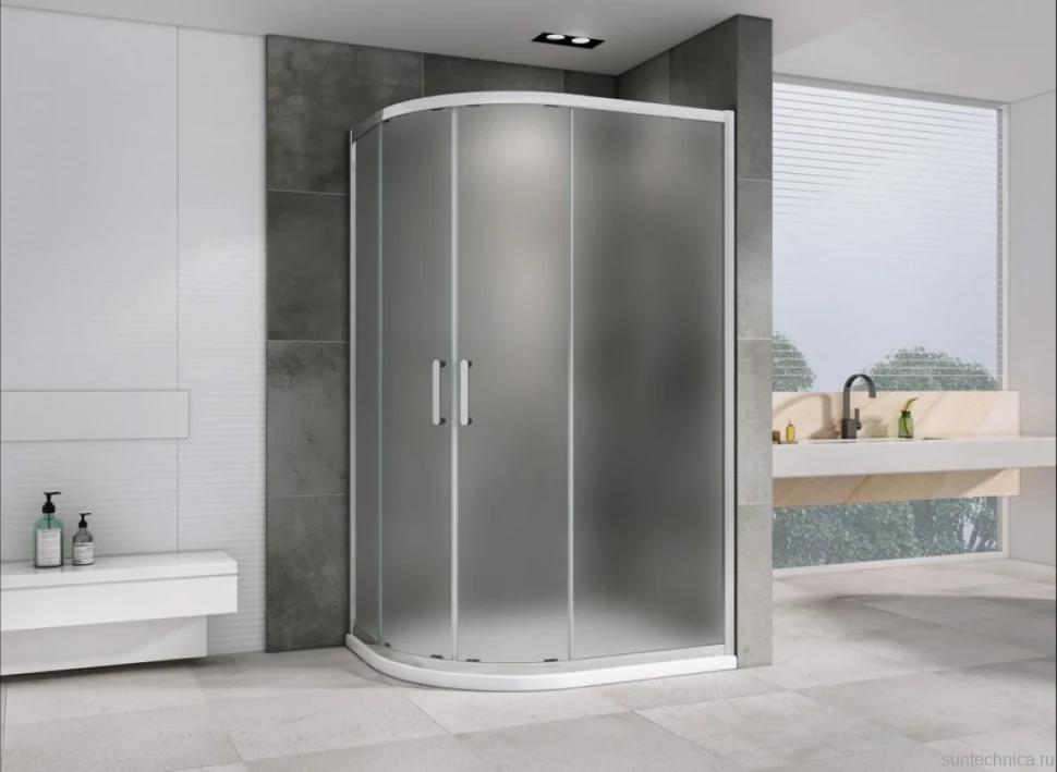 Душевой уголок Abber Schwarzer Diamant AG01119M 110x90, профиль хром матовый, стекло матовое
