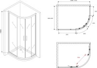 Душевой уголок Abber Schwarzer Diamant AG01119M 110x90, профиль хром матовый, стекло матовое