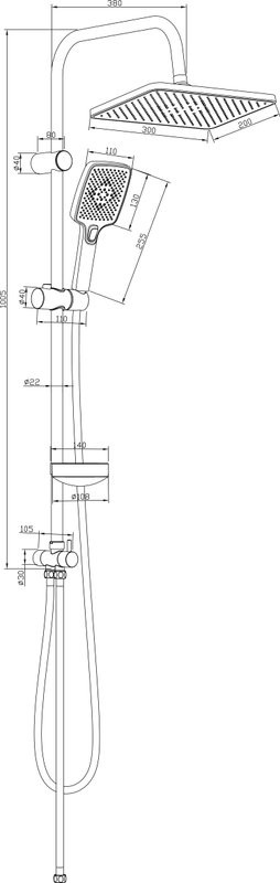 Душевая стойка STWORKI Колдинг S32180BK