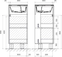 Мебель для ванной комнаты 1MarKa Penta 37x37 белый глянец