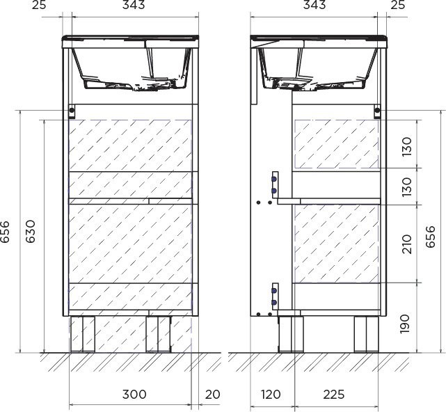 Мебель для ванной комнаты 1MarKa Penta 37x37 белый глянец