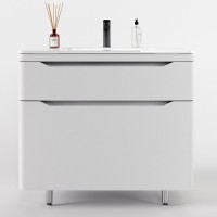 Тумба с раковиной Style Line Марелла 90 напольная, белая матовая
