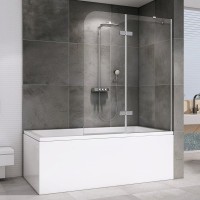 Шторка на ванну Abber Ewiges Wasser AG51120 120x140, профиль хром, стекло прозрачное