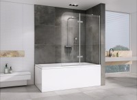 Шторка на ванну Abber Ewiges Wasser AG51120 120x140, профиль хром, стекло прозрачное