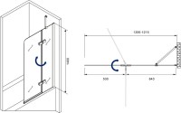 Шторка на ванну Abber Ewiges Wasser AG51120 120x140, профиль хром, стекло прозрачное
