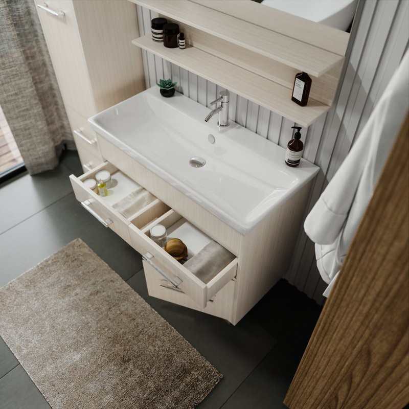 Тумба с раковиной Бриклаер Чили 90 светлая лиственница С