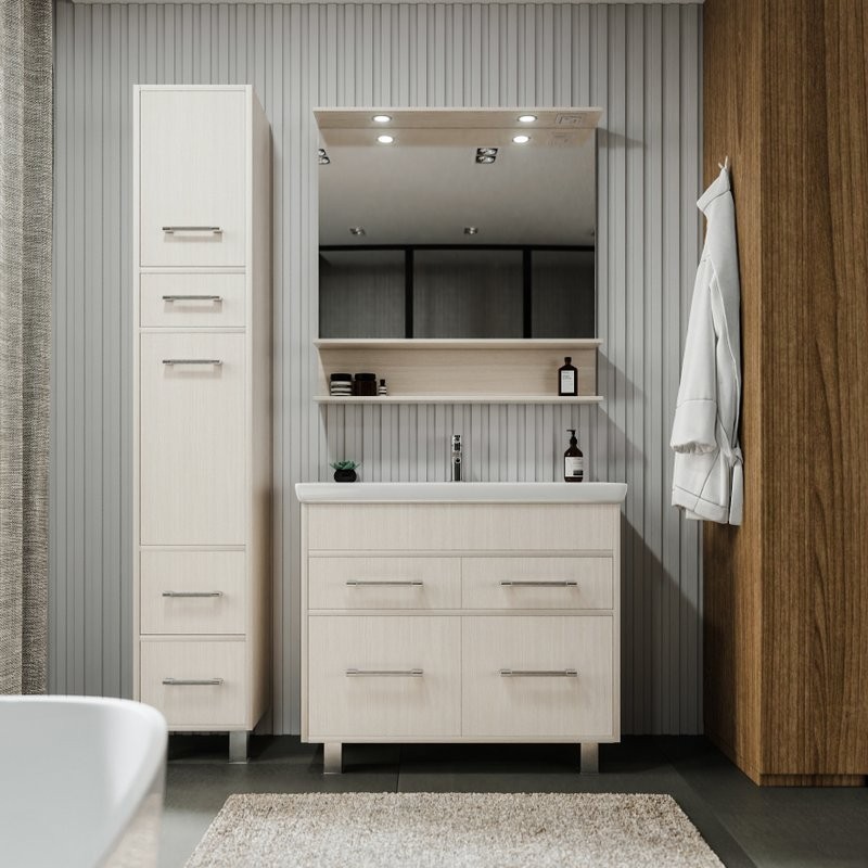 Тумба с раковиной Бриклаер Чили 90 светлая лиственница С