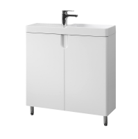 Тумба с раковиной Belux Даллас 70 R напольная, белая глянцевая