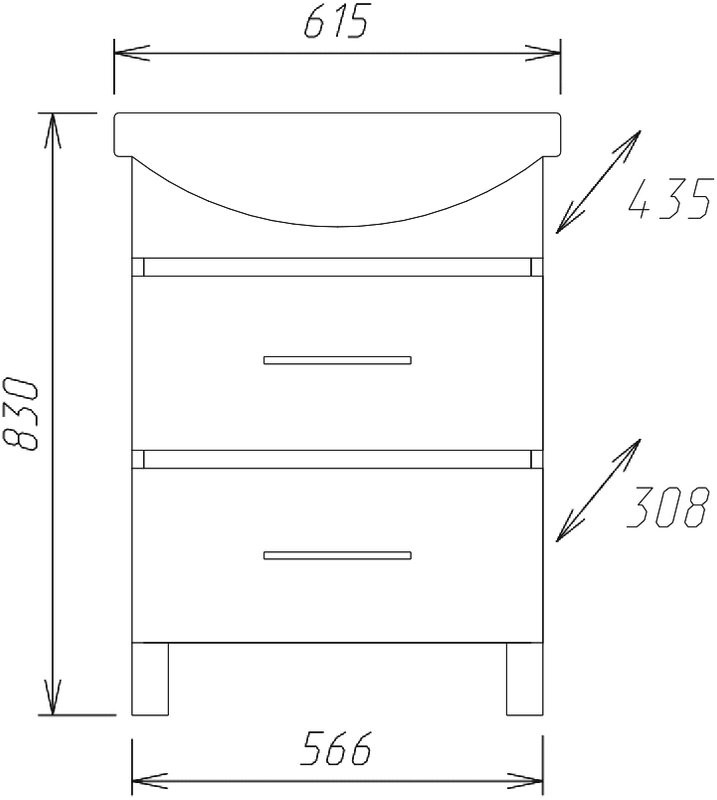Мебель для ванной комнаты Onika Дельта 60