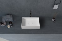 Накладная раковина Abber Stein AS2621 50 матовая белая, прямоугольная, искусственный камень