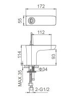 Смеситель для раковины Wonzon & Woghand Shark WW-48B1101-CR хром