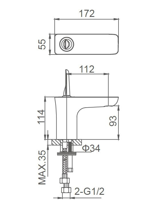 Смеситель для раковины Wonzon & Woghand Shark WW-48B1101-CR хром