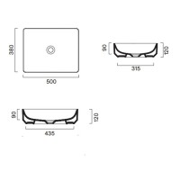 Накладная раковина Catalano Green 0422500001 50 глянцевая белая, прямоугольная