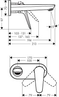 Смеситель для раковины Hansgrohe Novus 71127000 С ВНУТРЕННЕЙ ЧАСТЬЮ хром